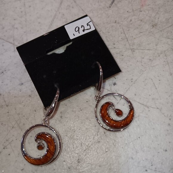 NA HOKU WAVE STERLING SILVER .925 LEVERBACK EARRINGS & PENDANT SET WITH A RING